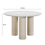 Parcino 47" Faux Terrazzo Concrete Indoor/Outdoor Round Dining Table