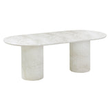 Brut 86" Concrete Patterned Indoor/Outdoor Oval Dining Table