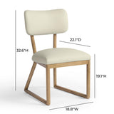 Bobbie Cream Contract-Grade Vegan Leather Dining Chair
