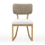 Bobbie Cream Performance Vegan Leather and Grey Vegan Shearling Dining Chair