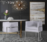 Giselle Performance Velvet Dining Chair with Silver Base by Inspire Me! Home Decor