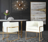 Giselle Performance Velvet Dining Chair with Gold Base by Inspire Me! Home Decor