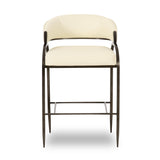 Tatum Cream 2-Tone Performance Vegan Leather and Jacquard Counter Stool