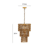 Nirsa Brass Chain Link 3-Tier Chandelier