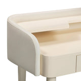 Penelope 45" Vegan Leather Wrapped Vanity Desk With Drawer