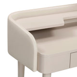 Penelope 45" Vegan Leather Wrapped Vanity Desk With Drawer