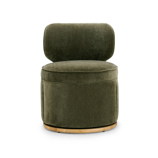 Amaya Green Upcycled Contract-Grade Chenille Swivel Desk Chair