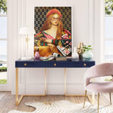Janie 52" Lacquer 3-Drawer Desk