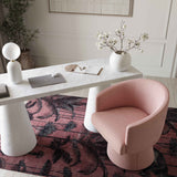 Kristen Upcycled Contract-Grade Chenille Rolling Desk Chair