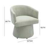 Kristen Upcycled Contract-Grade Chenille Rolling Desk Chair