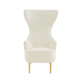 Julia Performance Velvet Channel Tufted Wingback Accent Chair by Inspire Me! Home Decor