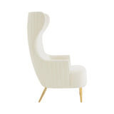 Julia Performance Velvet Channel Tufted Wingback Accent Chair by Inspire Me! Home Decor