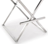 Director Performance Vegan Leather Stool with Silver Base