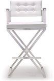 Director Performance Vegan Leather Stool with Silver Base