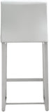 Denmark Performance Vegan Leather Stool with Silver Base - Set of 2