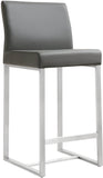 Denmark Performance Vegan Leather Stool with Silver Base - Set of 2