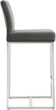 Denmark Performance Vegan Leather Stool with Silver Base - Set of 2