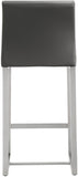 Denmark Performance Vegan Leather Stool with Silver Base - Set of 2