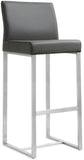 Denmark Performance Vegan Leather Stool with Silver Base - Set of 2