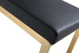 Parma Performance Vegan Leather and Gold Stainless Steel Counter Stool - Set of 2