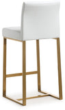 Denmark Performance Vegan Leather Stool with Gold Base - Set of 2
