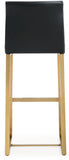 Denmark Performance Vegan Leather Stool with Gold Base - Set of 2