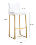 Denmark Performance Vegan Leather Stool with Gold Base - Set of 2