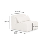 Tarra Cream Performance Chenille Modular Armless Chair