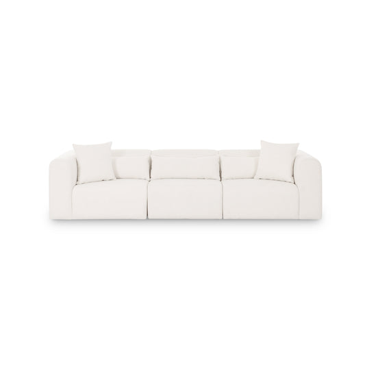 Tarra 118" Cream Performance Chenille Modular Sofa