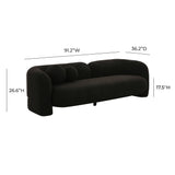 Amelie 91" Contract-Grade Faux Fur Sofa