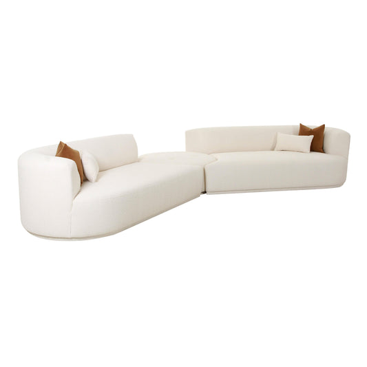 Fickle 3-Piece Cream Performance Boucle Modular Sectional