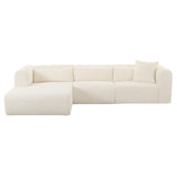 Tarra 3-Piece Fluffy Oversized Performance Corduroy Modular L-Shaped Sectional