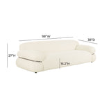 Leyla 98" Cream Performance Boucle Sofa