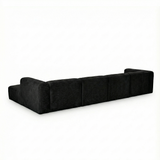 Tarra 4-Piece Fluffy Oversized Performance Corduroy Modular U-Sectional