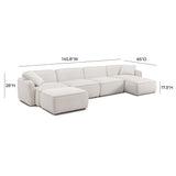 Travie 6-Piece Performance Corduroy Velvet Modular U-Sectional