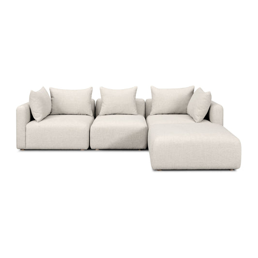 Hangover 4-Piece Contract-Grade Textured Fabric Modular Sectional