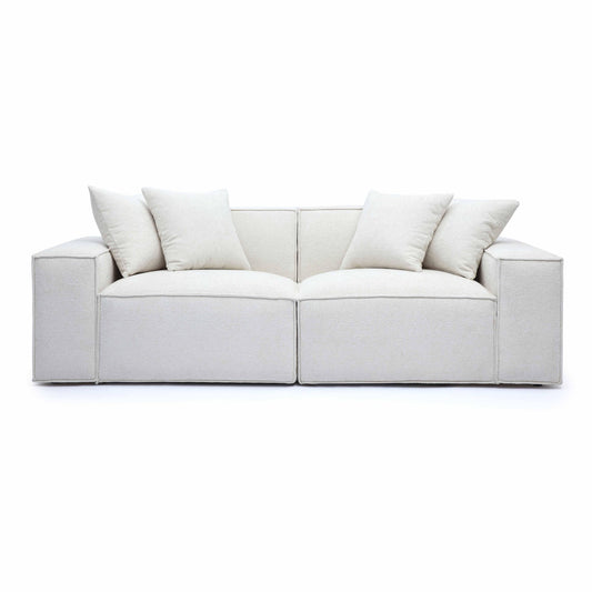 Mindy 84" Performance Chenille Basketweave Modular Loveseat