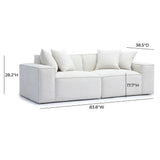Mindy 84" Performance Chenille Basketweave Modular Loveseat
