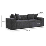 Mindy 84" Performance Chenille Basketweave Modular Loveseat