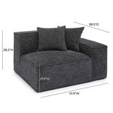 Mindy Performance Chenille Basketweave Modular Corner Chair