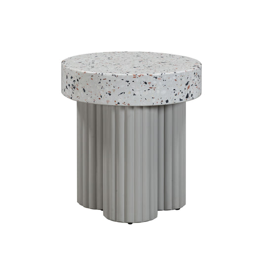 Clover Faux Terrazzo Indoor/Outdoor Round Side Table