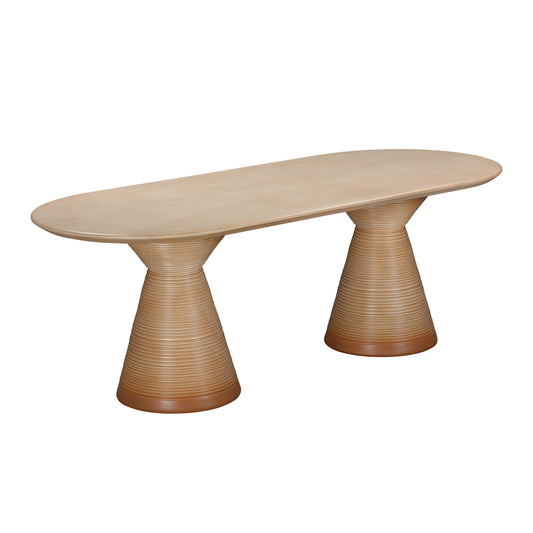 Fassa 87" Faux Terracotta Indoor / Outdoor Oval Dining Table