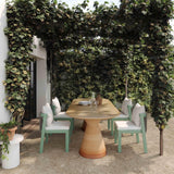 Fassa 87" Faux Terracotta Indoor / Outdoor Oval Dining Table