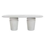 Margot 83" Light Grey Faux Plaster Indoor/Outdoor Concrete Oval Dining Table