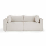 Hangover 81" Cream Performance Fabric Outdoor Modular Loveseat