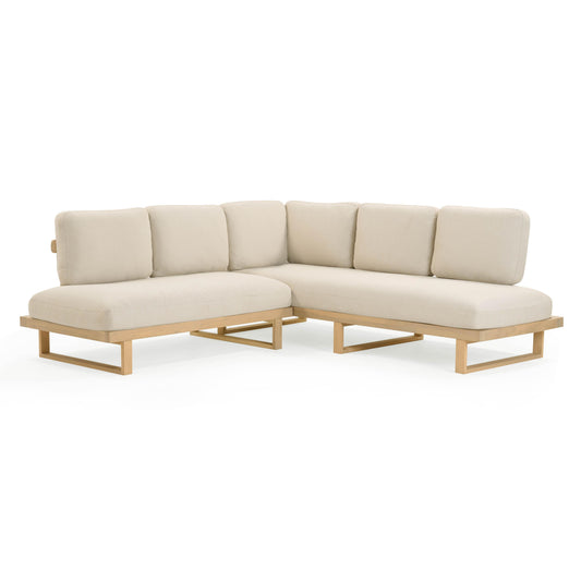 Evan 2-Piece Cream Performance Fabric Outdoor L-Shaped Sectional