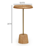 Saddle Natural Raffia Contract-Grade Side Table