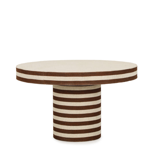 Lyra 30" Natural Striped Cotton Jute Contract-Grade Coffee Table