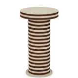 Lyra Natural Striped Cotton Jute Contract-Grade Side Table