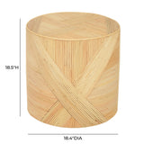 Matea Natural Rattan Cross Side Table